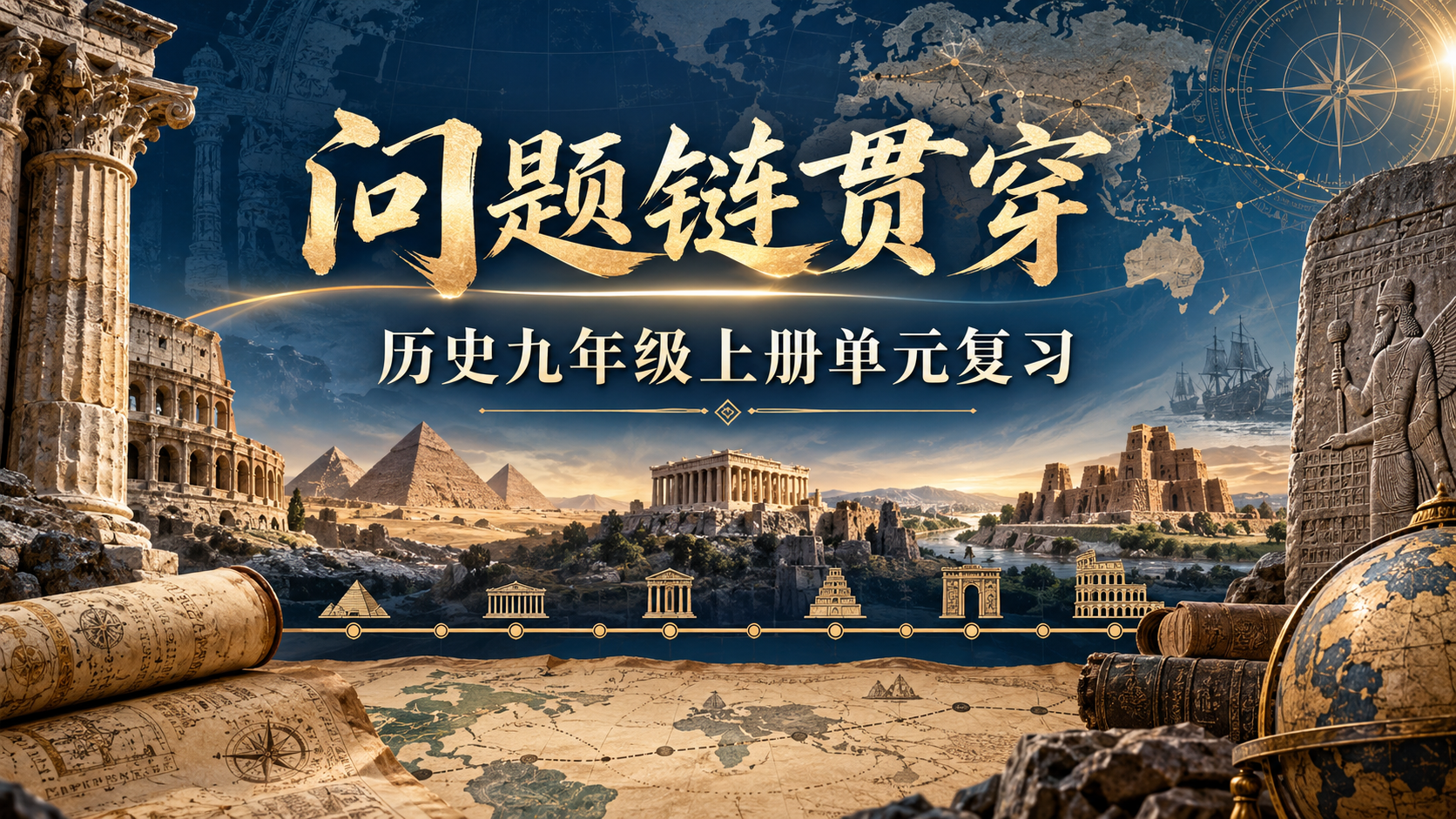 问题链贯穿·历史九年级上册单元复习课件＋教案+任务单5套